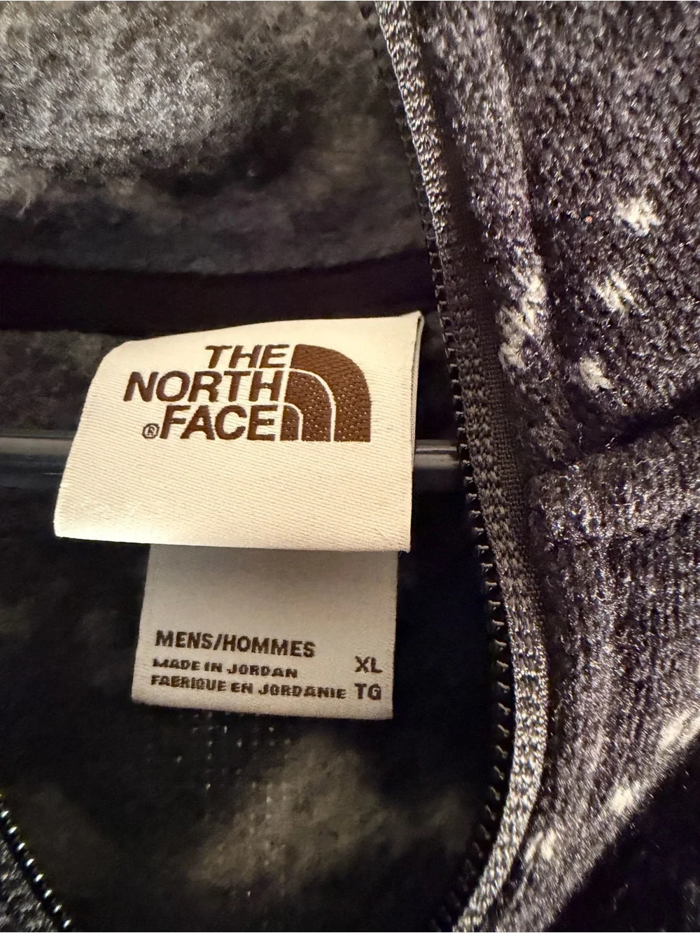 The North Face Men's Black and White Patterned Half-Zip Fleece